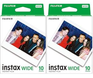 INSTAX Wide ISO 800 película instantánea con Borde Blanco, Carga de 10 Fotos, 10 Disparos (Paquete de 2)