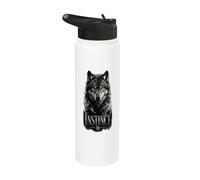 Instinct Wolf Glam Animal Declaración Tendencia Stainless Steel Insulated Water Bottle