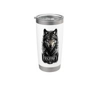 Instinct Wolf Glam Animal Declaración Tendencia Vaso térmico de acero inoxidable de doble pared