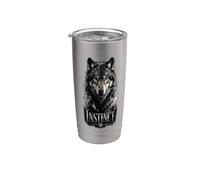 Instinct Wolf Glam Animal Declaración Tendencia Vaso térmico de acero inoxidable de doble pared