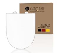 instmaier | Forma de D | Asiento de inodoro con mecanismo de cierre suave blanco | Fabricado en Alemania | Duroplast | fácilmente extraíble | Asiento de inodoro estable hasta 250kg