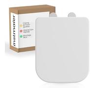 instmaier Tapa de inodoro con dispositivo de descenso automático, color blanco, certificado TÜV, rectangular, apta para Keramag Renova n.º 1, asiento de inodoro de duroplast, función de liberación