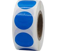 InStockLabels Translucent Transparent Coloured Dot Adhesive Stickers, 3/4 Inch Round Labels, 500 Total Stickers, Blue