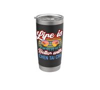 Instructor de Chen Tai Chi / ¡La vida es mejor con Chen Tai Chi! Vaso térmico de acero inoxidable de doble pared