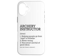 Instructor de tiro con arco Definición de trabajo personalizado divertido Carcasa para iPhone 16 Plus