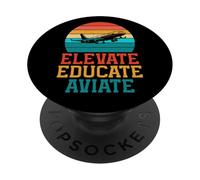 Instructor de Vuelo de Elevate Educate Aviate PopSockets PopGrip Adhesivo