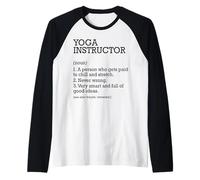Instructor de yoga Definición de trabajo Instructor de yoga personalizado Camiseta Manga Raglan