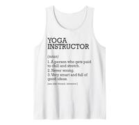 Instructor de yoga Definición de trabajo Instructor de yoga personalizado Camiseta sin Mangas