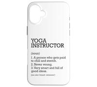Instructor de yoga Definición de trabajo Instructor de yoga personalizado Carcasa para iPhone 16 Plus