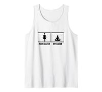 Instructor de Yoga Divertido Your Sister My Sister Brother Camiseta sin Mangas