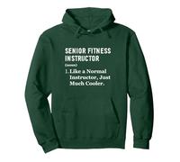 Instructor Senior Fitness Instructor Vintage Divertido Fitness Sudadera con Capucha, Unisex para Adultos, Verde Bosque, M