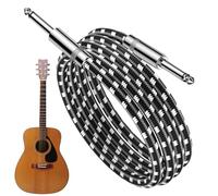 Instrument Cable 10ft - High-Fidelity Signal, Flexible Jacket, Resistant Plug, Tangle-Free Design | Guitar, Bass, Keyboard, Ukulele, Recording Studio, Live Gig, Practice, Home Music Setup, B