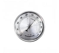 Instrumento analógico clásico de temperatura de presión con marco de metal // Termómetro plateado con control ambiental de 90 mm de diámetro
