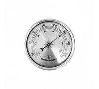 Instrumento analógico clásico de temperatura de presión con marco de metal // Termómetro plateado con control ambiental de 90 mm de diámetro