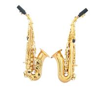 Instrumento B Saxofón Soprano Plano Adulto Lacado Oro Pequeño Codo Agudo