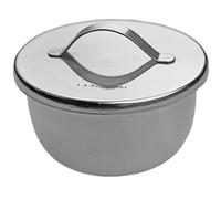 Instrumento bandeja - bandeja de polvo - Recipientes con tapa - diámetro: 2,75 pulgadas/7 cm - acero inoxidable pulido