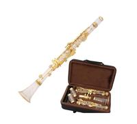 Instrumento Clarinete Clarinete Bb Bañado En Plata Y Bañado En Cuerpo De Tubo Transparente Timbre Excelente(Gold plated)