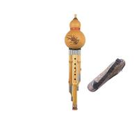 Instrumento De Actuación Profesional De Flauta Hulusi De Tres Tonos Con Llave De Bambú Dorado Hulusi C/bB/D/F/G (Color : C Tone)
