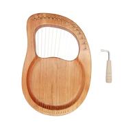 Instrumento de arpa de lira - Cordophone de madera de 16 cuerdas, caoba Folk Lyra | Harpette de música acústica con pastilla, de afinación multiusos, estuche de transporte de resonador, juego