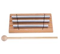 Instrumento de barra de timbre Orff de tres tonos con mazo, base de madera de percusión para música, meditación, curación de sonido y relajación