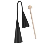 Instrumento De Campana Latin Agogo: Percusión De Mano De Dos, Juego De Campanas Con Varilla De Madera, Herramienta De Música Rítmica Portátil Para, Festivales, Reuniones Familiares Y Uso