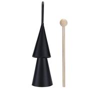 Instrumento de campana latina Agogo - Percusión de mano de dos , juego de campanas con batidor de madera, herramienta de música rítmica portátil para , festivales, reuniones