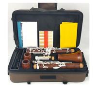 Instrumento de Clarinete 17 Teclas BB Tono Cobre-níquel Plateado Llaves Clarinete Tubo De Secoya Clarinete Con Accesorios