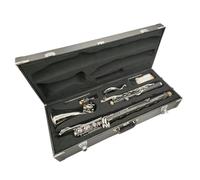 Instrumento de Clarinete Clarinete Bajo En C, Teclas Plateadas, Cuerpo De Ébano, Clarinete Bajo Con Boquilla Y Estuche De Almacenamiento