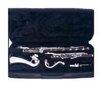 Instrumento de Clarinete Clarinete Bajo Low-C Sib/Sib Profesional Cuerpo De Madera De Cocobolo Teclas De Cobre-níquel Clarinete Con Estuche
