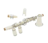 Instrumento de Clarinete Clarinete Blanco 17 Teclas Bb B Tono Plano Cuerpo De Baquelita Clarinete Con Caja Y Juego Completo De Accesorios