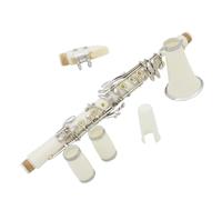 Instrumento de Clarinete Clarinete De 17 Teclas En Tono Bb Blanco, Material Del Cuerpo De Baquelita Con Caja, Lengüetas, Accesorios Para Herramientas Con Tornillos De Tela