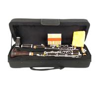 Instrumento de Clarinete Clarinete De Ébano En Tono G De 18 Teclas, Cuerpo De Madera, Clarinete Con Teclas Plateadas, Con Estuche Y Accesorios