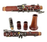 Instrumento de Clarinete Clarinete De Secoya En Tono Sib De 17 Teclas Cuerpo De Madera Maciza Niquelado Negro Teclas Clarinete Con Estuche