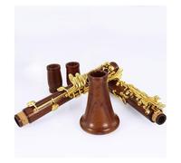 Instrumento de Clarinete Clarinete En Si Bemol, Cuerpo De Caoba Profesional, Llave Chapada En Oro, Con Caja De Almacenamiento Y Accesorios