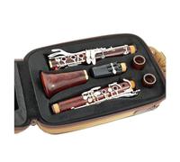 Instrumento de Clarinete Clarinete En Tono Bb De 18 Teclas, Cuerpo De Tubo De Madera Maciza De Secoya, Clarinete Con Llaves Chapadas En Plata Con Estuche De Almacenamiento