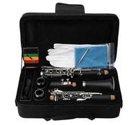 Instrumento de Clarinete Clarinete Negro De 17 Teclas Bb Tune Cuerpo De Resina ABS Teclas De Cobre Blanco Clarinete Con Estuche De Almacenamiento