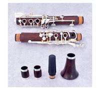 Instrumento de Clarinete Clarinete Profesional De Madera Cocobolo C Tune 17 Teclas Clarinete Plateado Con Accesorios