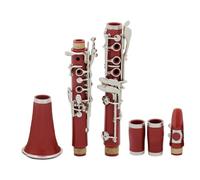 Instrumento de Clarinete Clarinete Rojo 17 Teclas Bb B Tono Plano Cuerpo De Baquelita Clarinete Con Caja Y Pieza De Instrumento Musical