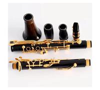 Instrumento de Clarinete Cuerpo De Ébano Cobre-níquel Teclas Chapadas En Oro Clarinete En Tono G De 18 Teclas Con Estuche De Almacenamiento