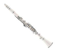 Instrumento de Clarinete Cuerpo De Plástico Blanco Teclas Niqueladas Clarinete 17 Teclas Clarinete En Tono Bb Instrumento Con Estuche De Almacenamiento