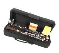 Instrumento de Clarinete Cuerpo De Tubo De Ébano Plateado, Clarinete En Tono G De 18 Teclas Con Bolsa De Lona Y Accesorios