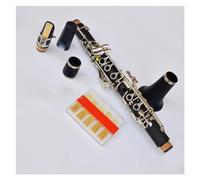 Instrumento de Clarinete Cuerpo de tubo de goma dura cobre-níquel niquelado 17 teclas clarinete en tono Eb con estuche para clarinete