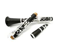 Instrumento de Clarinete Instrumento De Clarinete Con Llave De Cobre Blanco, Cuerpo De Ébano En Si Bemol De 17 Teclas, Con Caja De Almacenamiento Y Boquilla