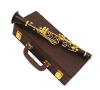 Instrumento de Clarinete Tono Eb Clarinete De 18 Teclas Cuerpo De Ébano Clarinete Con Llave Chapada En Oro Clarinete En Mi Bemol Con Estuche Rígido