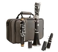 Instrumento de Clarinete Tubo De Doble Ajuste 17 Teclas Si Bemol Teclas Niqueladas De Cobre Blanco Cuerpo De Tubo De Madera Sintética Con Estuche