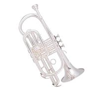 Instrumento de corneta B-plano para estudiantes, instrumento de trompeta portátil con número de palma para principiantes, plateado trompeta instrumento de metal