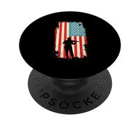 Instrumento de Cuerda de Orquesta de violín con Bandera Estadounidense PopSockets PopGrip Adhesivo