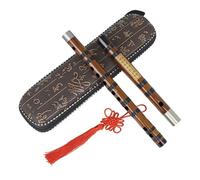 instrumento de flauta de bambú Flauta de bambú con 6 agujeros para los dedos instrumentos musicales profesionales de viento de madera Flauta Transversal tradicional Dizi(D Key)