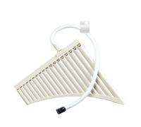 instrumento De Flauta De Pan Boquilla deslizante de 18 tubos para principiantes fácil de aprender modelo profesional en C(White)