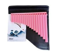 instrumento De Flauta De Pan Enseñanza de la flauta de Pan Flauta de Pan de 18 tubos Instrumento de viento afinado en C para principiantes(Pink)